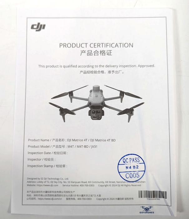 New DJI Matrice 4T Thermal Intelligent Multi-Sensor Compact Drone