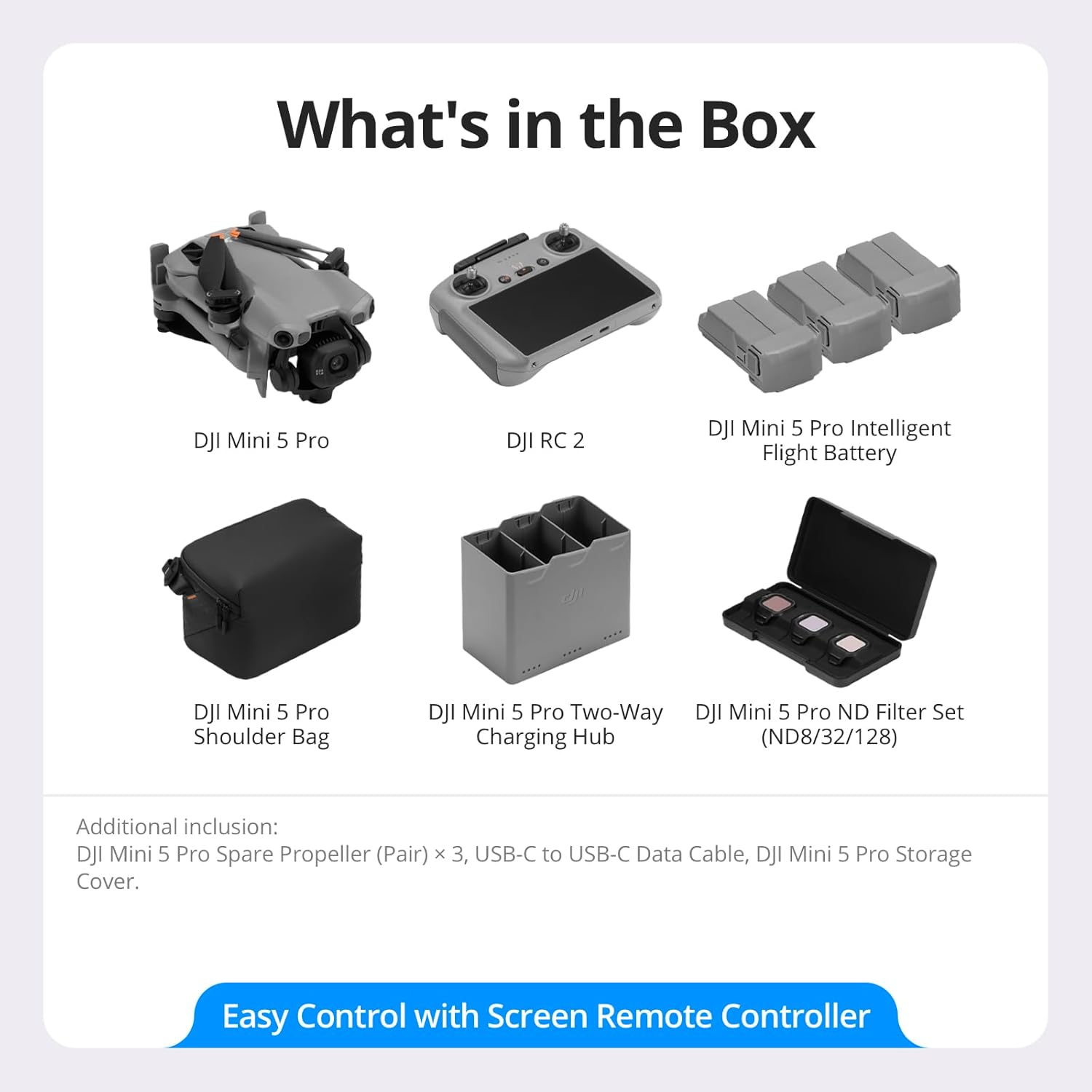 DJI Mini 5 Pro Fly More Combo with RC2 Remote