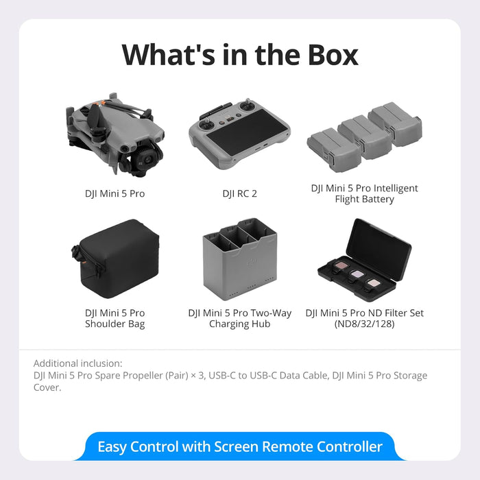 DJI Mini 5 Pro Fly More Combo with RC2 Remote