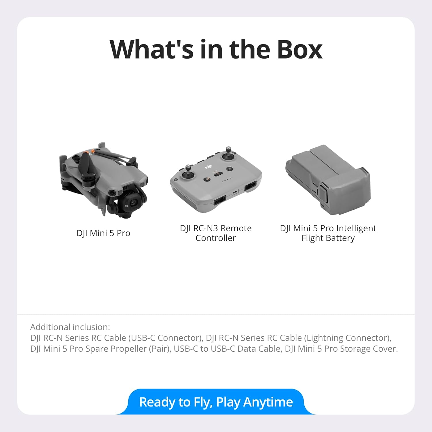 DJI Mini 5 Pro with RC-N3 and single battery