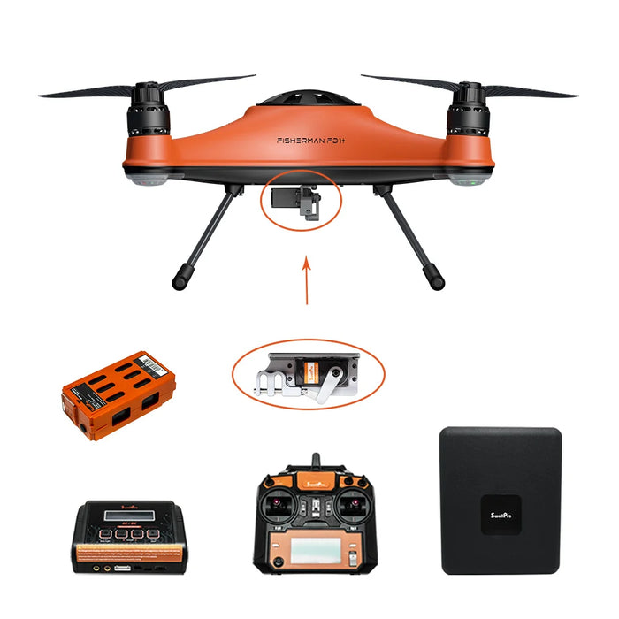 SwellPro Fisherman FD1+ Waterproof Fishing Drone with Dual Bait Release and Remote ID module (No Camera)