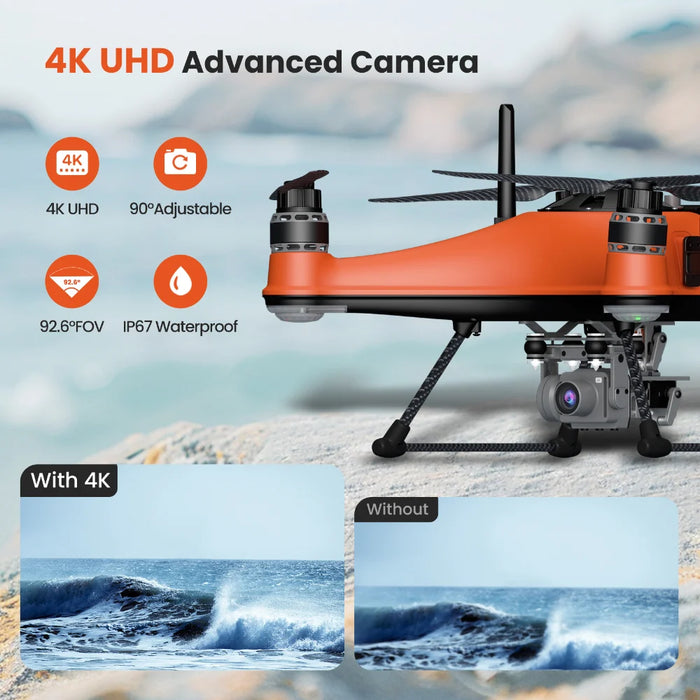 New SwellPro Fisherman FD3 Fishing Drone Advanced Combo with 4K Camera, Dual Bait Release, and RID Module