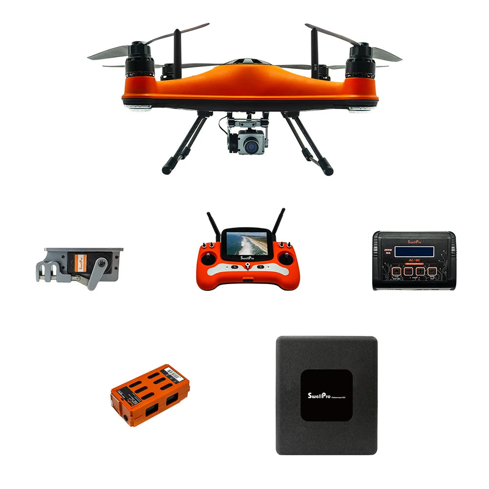 New SwellPro Fisherman FD3 Fishing Drone Advanced Combo with 4K Camera, Dual Bait Release, and RID Module